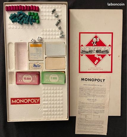 ANCIEN JEU DE Societe  Monopoly  Par Miro Company Vintage Complet En
