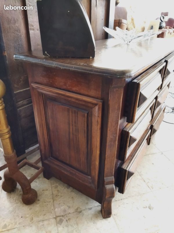COMMODE Bois Massif 3 Tiroirs Mobilier Années 40 (image 3)