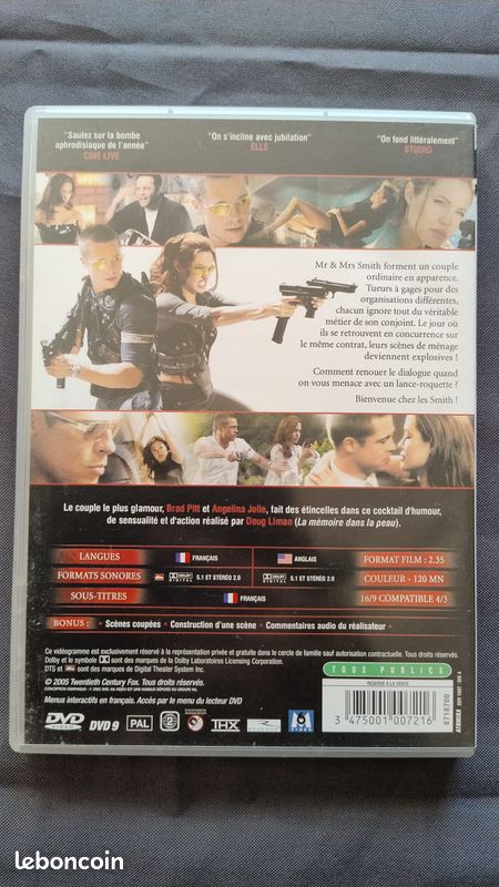 DVD - Mr & Mrs SMITH, avec Brad Pitt et Angelina Jolie (image 2)