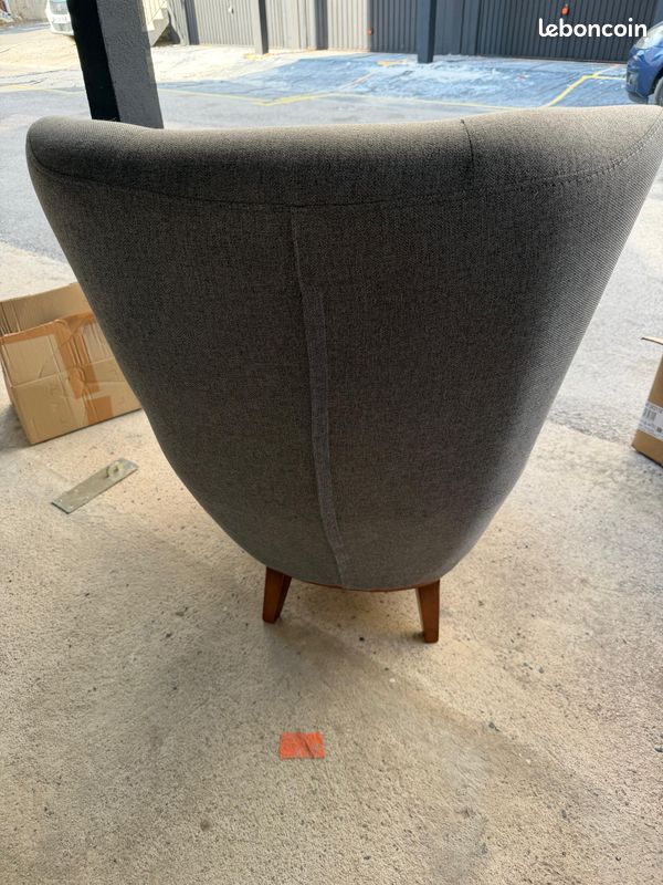Fauteuil Victoria Gris Anthracite Style Scandinave – Quasi Neuf (image 3)