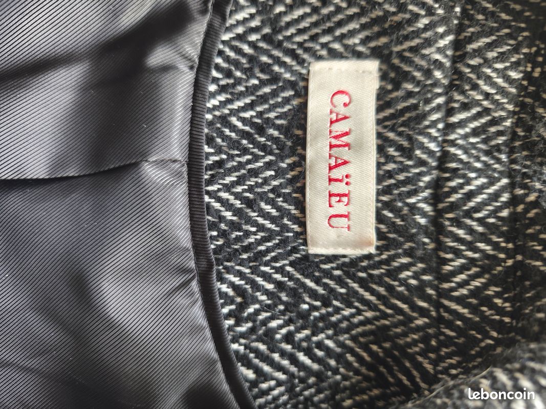 Manteau Long Camaïeu Taille 36 - Couleur Taupe, Style Parka, Doublure Fausse Fourrure