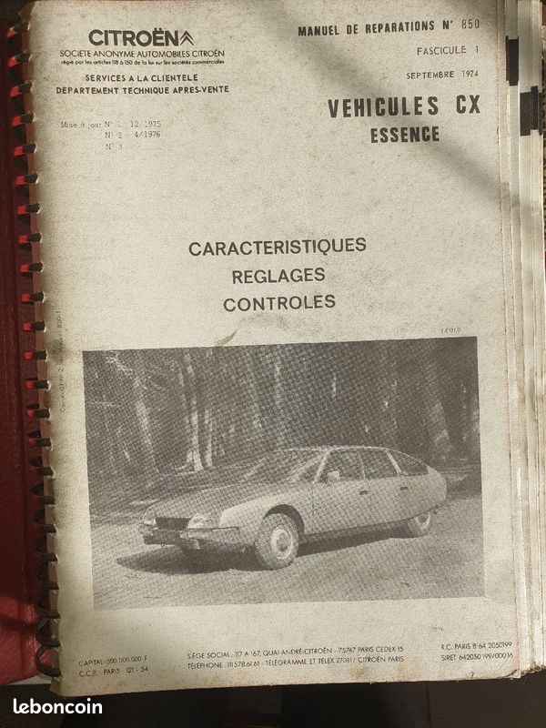 Manuel de réparation pour Citroën CX 1974 (image 1)