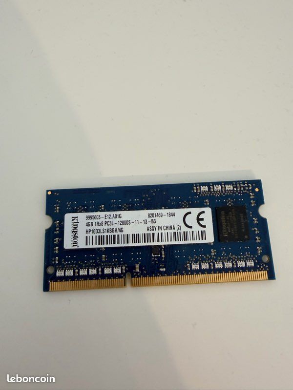 Barrette Mémoire Kingston 2x4 Go PC3L-12800S - DDR3 - Occasion