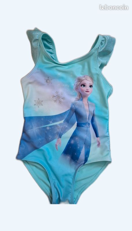 Maillot De Bain 1 Pièce La Reine Des Neiges Pour Fille - 85% Polyester 15% Elasthanne