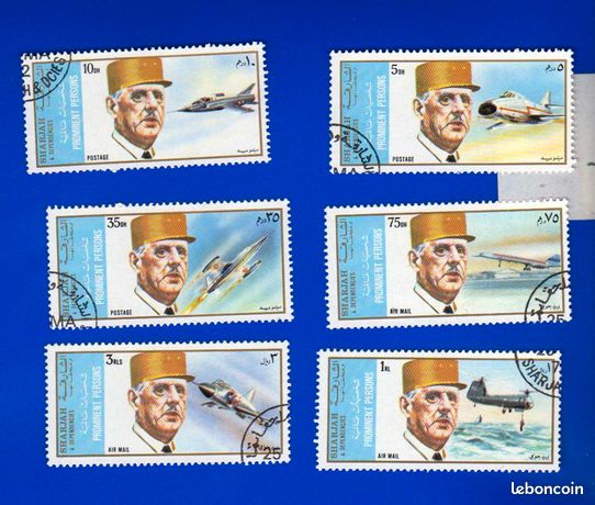 Bloc Timbre Émirats Arabes Unis 1972 – Ras Al Khaima, MNH, De Gaulle, France, Argent