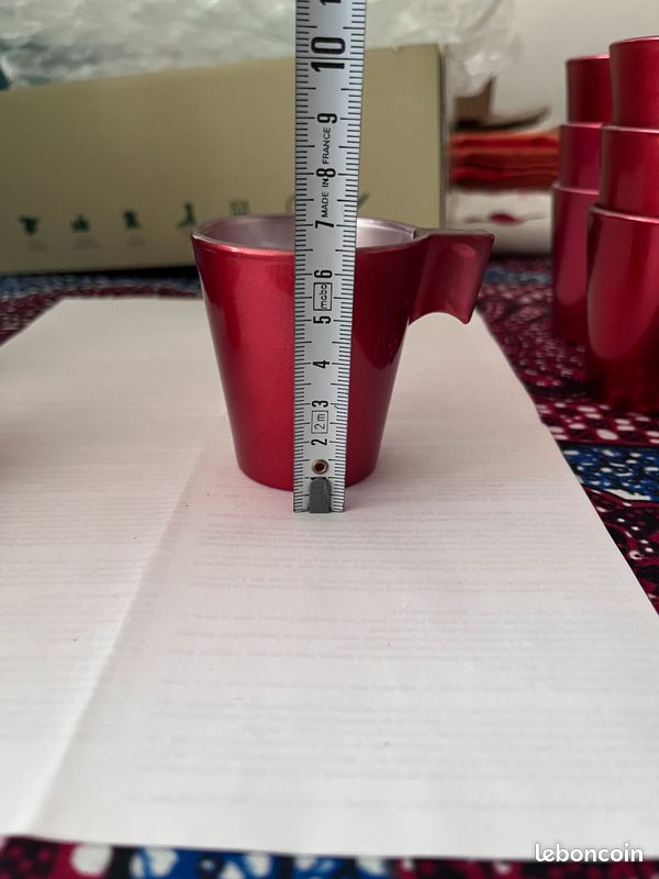 Lot de 4 tasses à café expresso terre cuite argile rouge 6 cm - Arts de la table