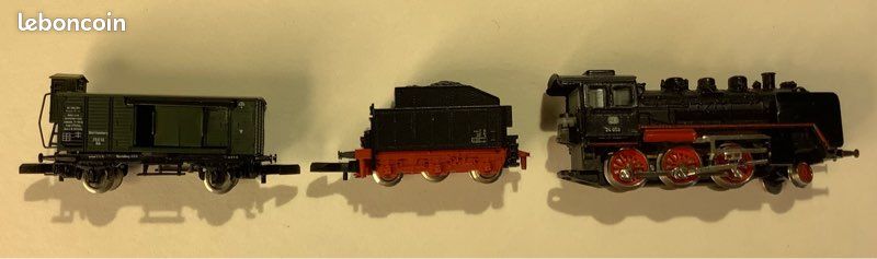 Lot De 3 Wagons Marklin Mini Club échelle Z - Type Américain - Années 80/90