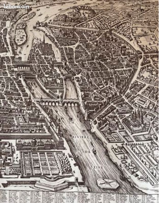 Gravure plan de Paris Visscher 1618 (image 4)