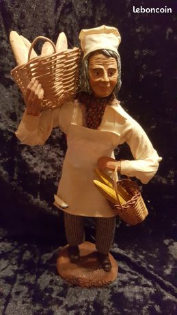 Ancien santon de provence signe jouglas la femme a la balanc en ance