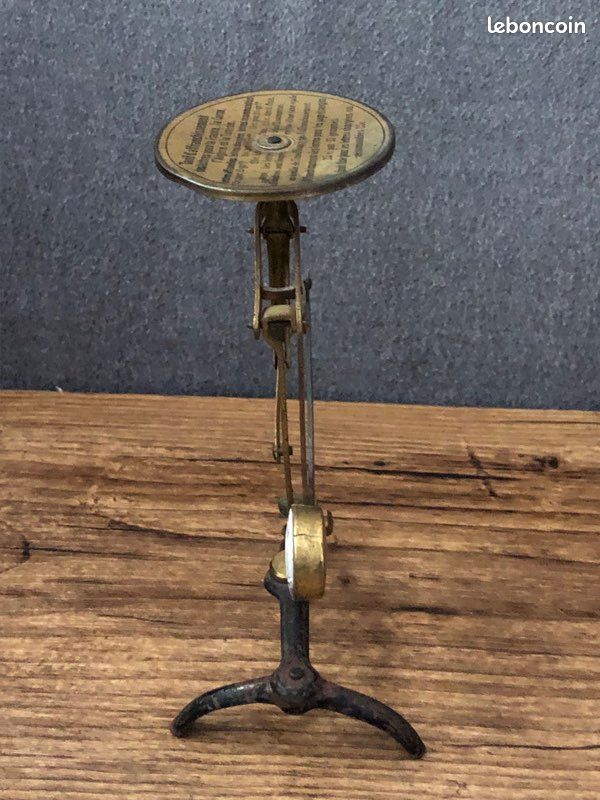 Pèse-lettre ancien à pendule en laiton et fonte – Tarif gravé (1878-1906) (image 4)