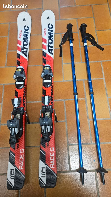 ski enfant occasion ATOMIC RACE 7 taille: 100 cm = 1 mètre