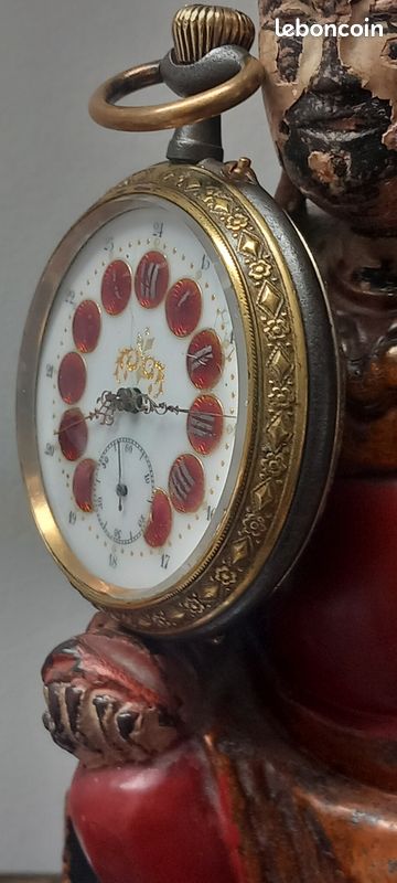 Cadran De Montre Gousset émaillé - 24 Heures - Chiffres Rouges Et Noirs - Neuf Sans Boîte