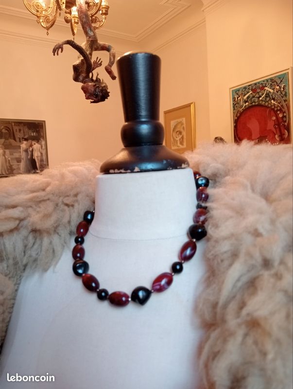 Joli collier de perles vintage art déco (image 3)