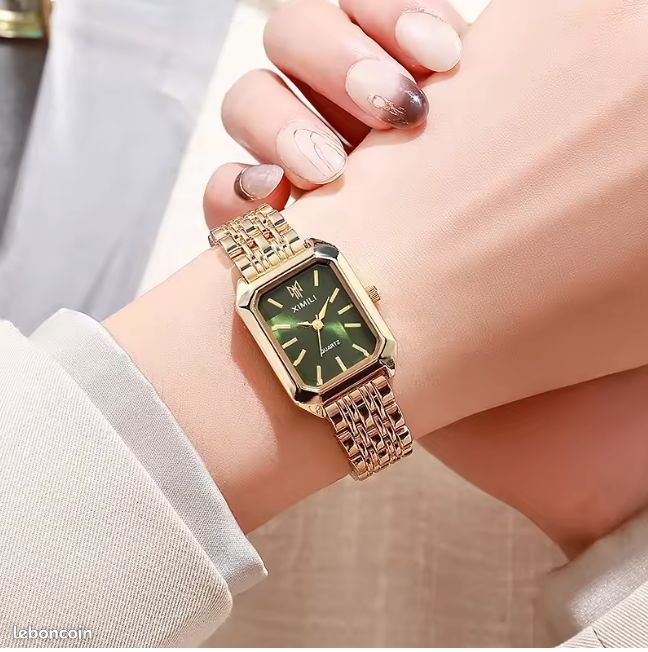 Montre Bracelet Femme En Acier Inoxydable - Style Luxe (noir/or, Doré, Violet/or) - Cadran 38mm Analogique - Neuf Avec étiquettes