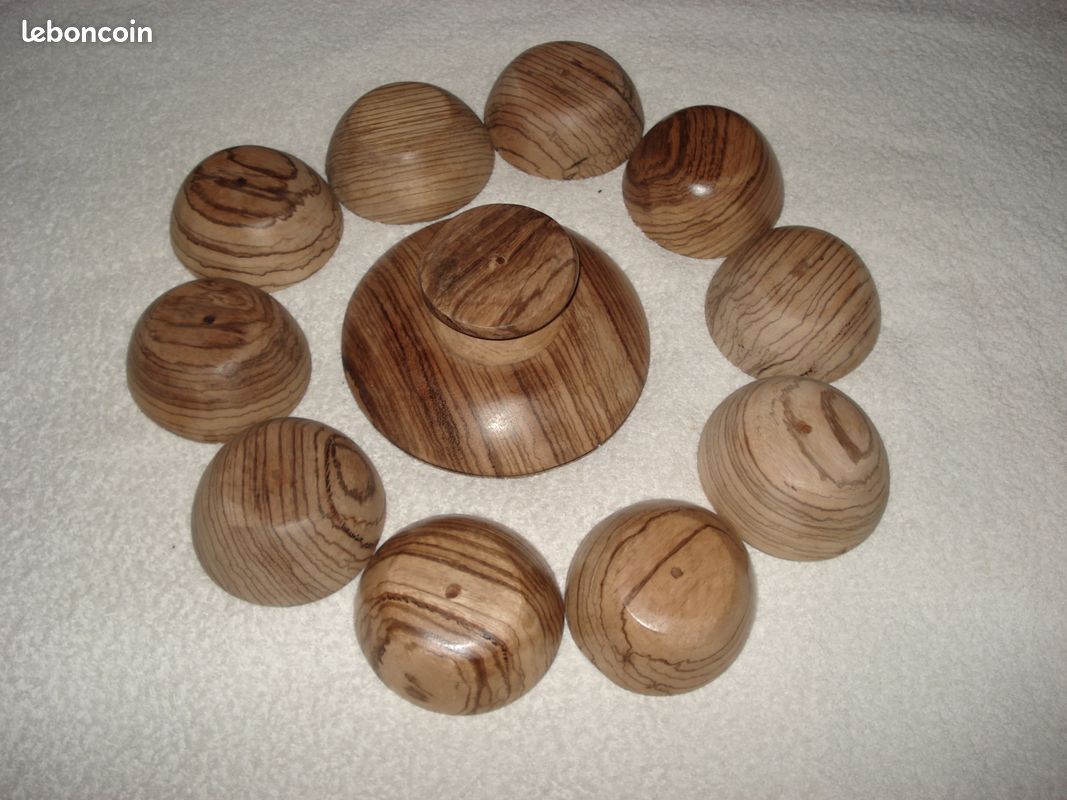 Lot De 3 Coupelles En Bois D'olivier – Naturelles, Faites Main, Tunisie, Réf 5260, Neuves