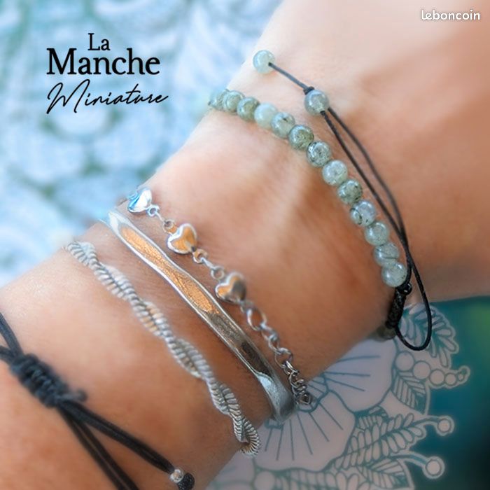 Bracelet en pierre naturelle | Labradorite | Perles de 4 mm | Taille réglable et ajustable (image 5)