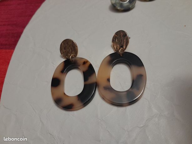 Boucles D'oreilles Clip Vintage Bala Boosté Années 90 - Perles Et Métal Argenté