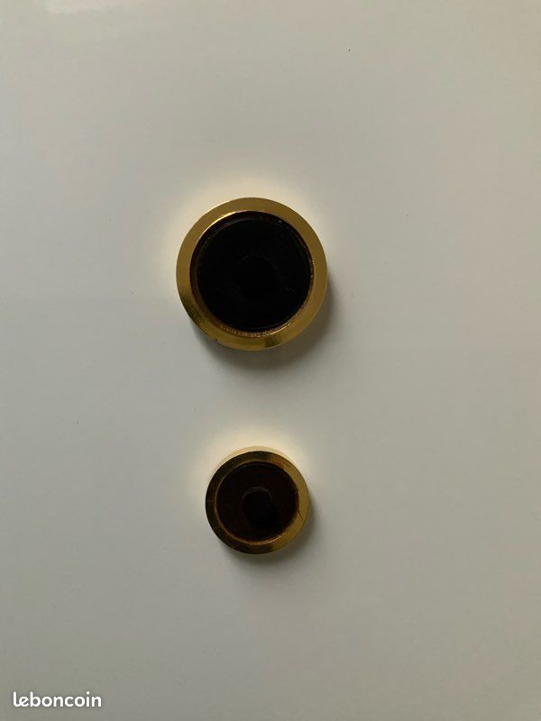 Boutons bijoux Art Deco artisanaux métal noir/or neufs (image 4)