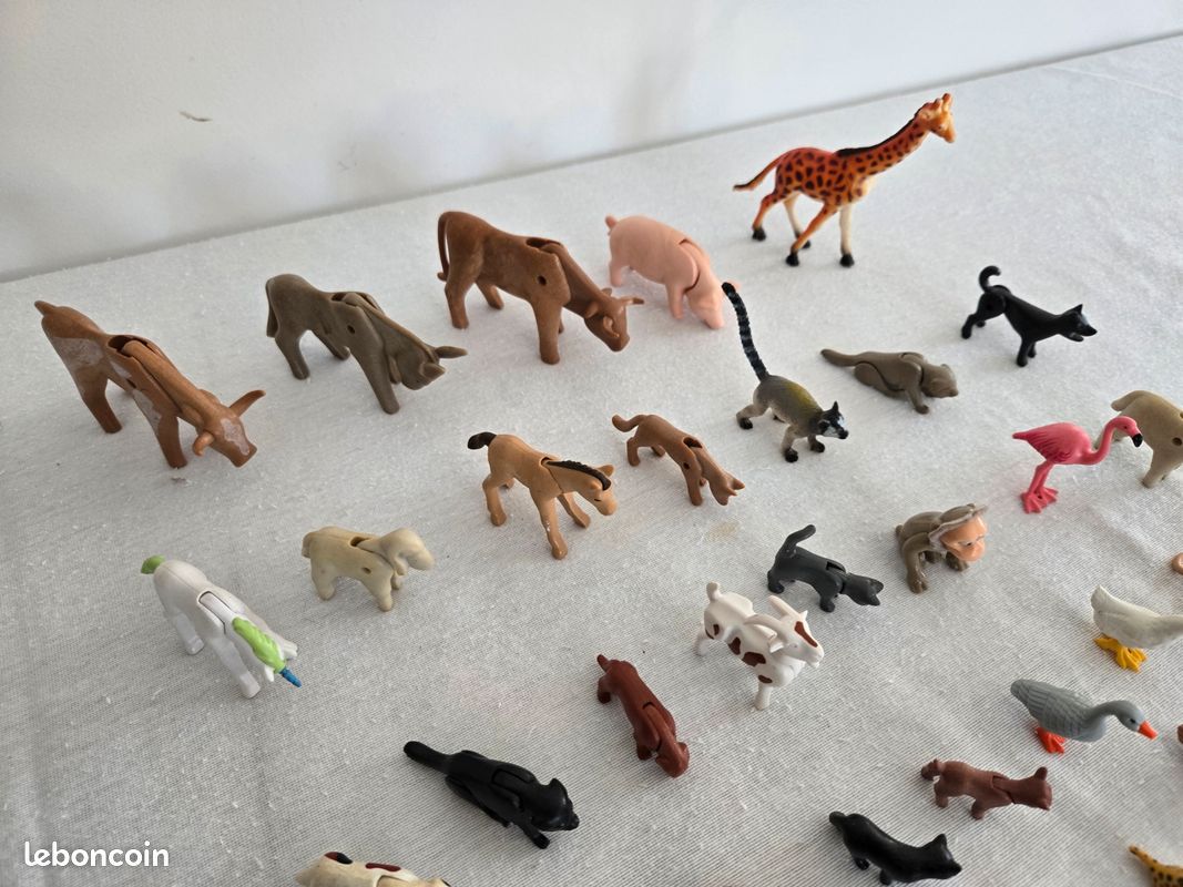 Gros Lot De 100 Animaux Playmobil – Mélange De Toutes Sortes Pour Enfants