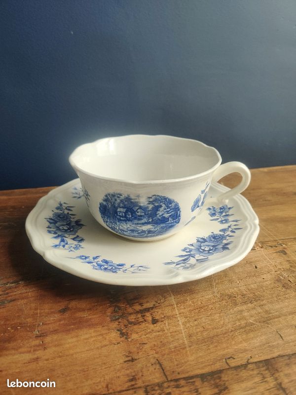 Tasses à thé en porcelaine - Romantic Sarrguemunes (image 2)