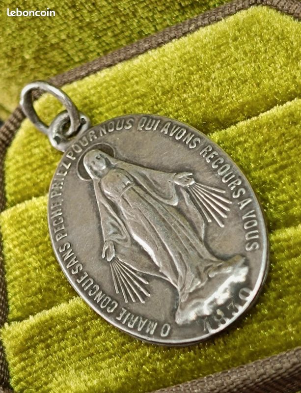 Pendentif Vierge Marie En Argent 925 - Ovale, Rhodié, Sans Nickel - Neuf Avec étiquettes