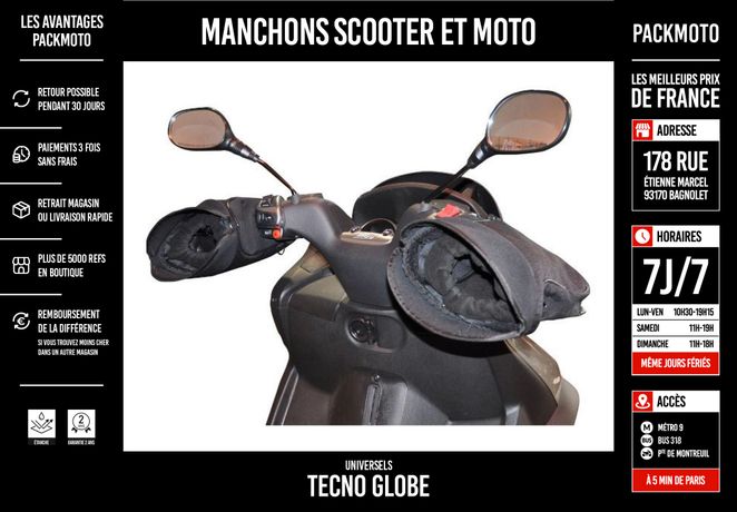 Manchons Universels Tecno Globe moto : , manchon de moto