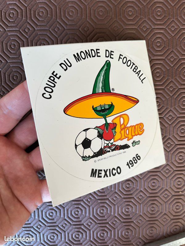 Ancien autocollant Mexico 86 « Pique » Coupe du monde de football (image 2)