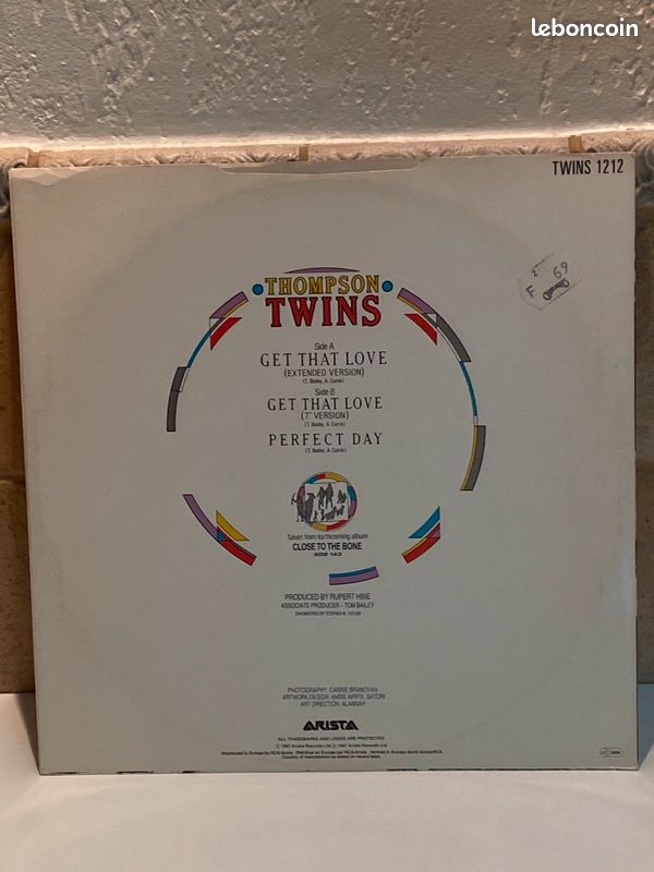 Disque vinyle maxi, 45, tours de Thompson Twins - get That Love (image 2)