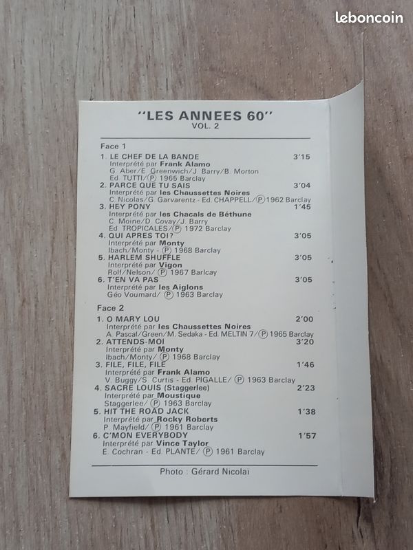 1 cassette audio les années 60 vol 2 (image 3)