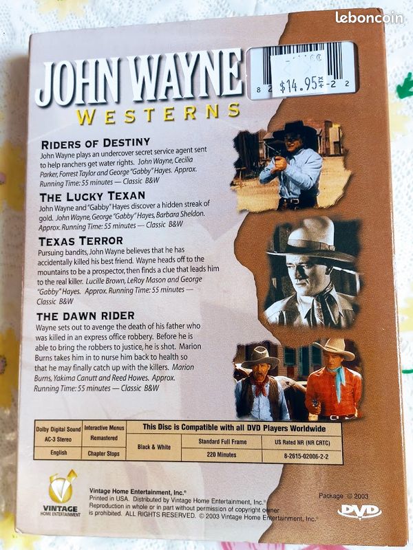 Dvd John Wayne Original Américain: Neuf (image 5)