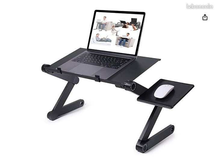 Table pour Ordinateur Portable- Pieds réglables en Hauteur- (image 1)