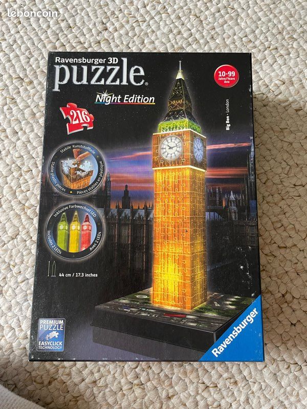 Puzzle Ravensburger 3D Big Ben- Night Édition (image 1)