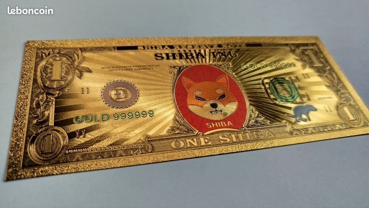 Billet collection 1 Shiba Inu crypto plaqué or - Collection