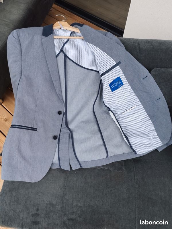 Veste Madeleine En Laine Tissée En France Par Jules - Taille 34, Grise à Motif Carreaux - Occasion Très Bon état