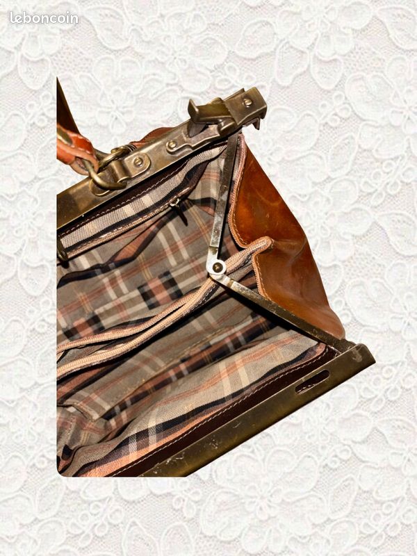 Sac Médecin En Cuir Véritable, Double-fond Cognac - Maroquinerie Fait