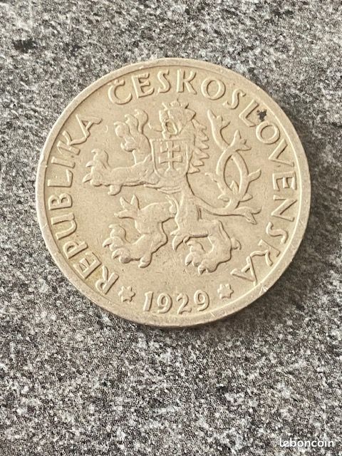1 pièce 1 Koruna 1929 Tchécoslovaquie (image 2)