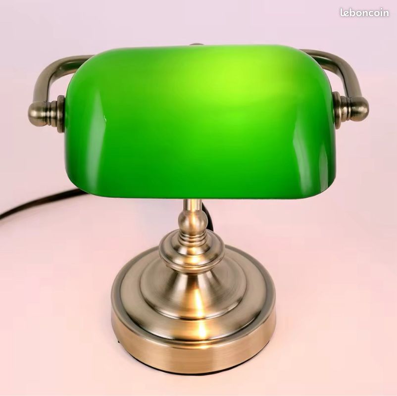 Abat-jour Vintage Vert Mikinona En Plastique Pour Lampe De Chevet (Lot De 2) - Style Banquier