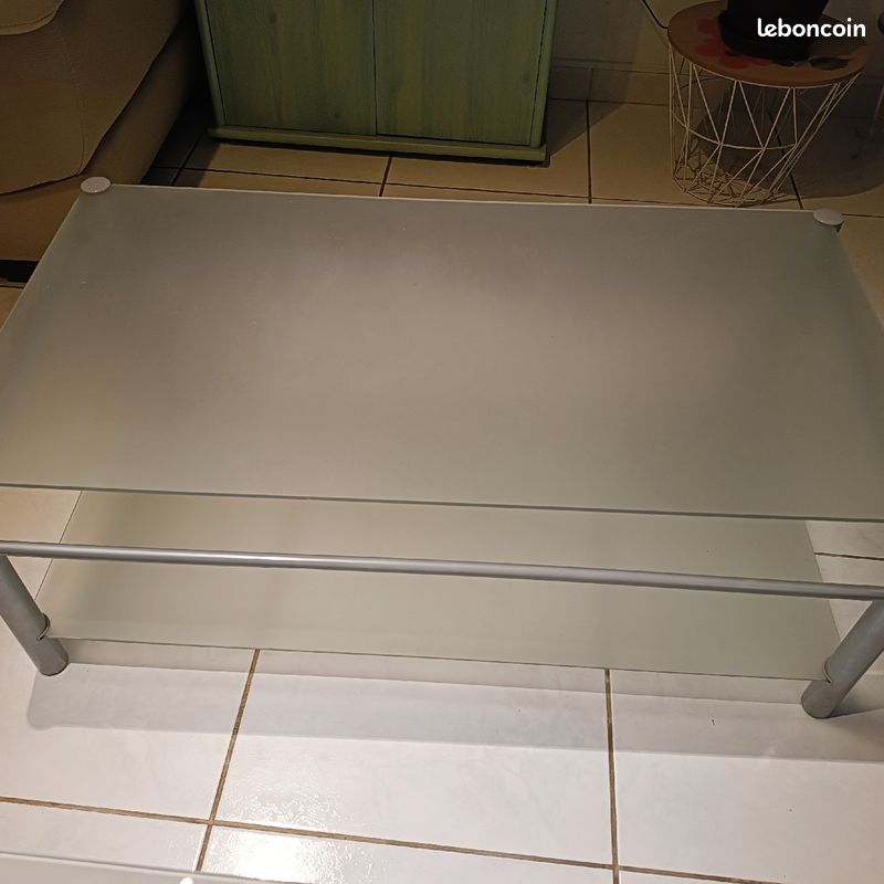 Table basse en verre opaque style "trempé" (image 3)