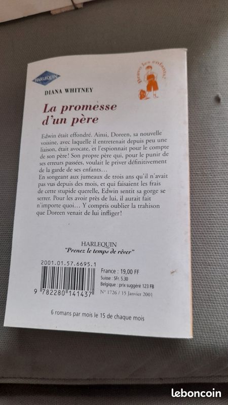 Livre Harlequin collection horizon "la promesse d'un père " Diana whitney (image 2)