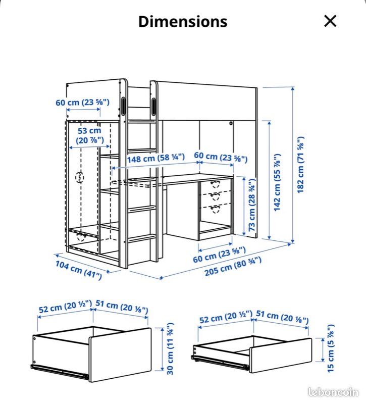 Lit mezzanine IKEA « STUVA » (image 9)