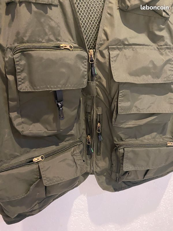 Gilet multi-poches - Khaki - Respirant - Randonnée - Escalade - Pêche