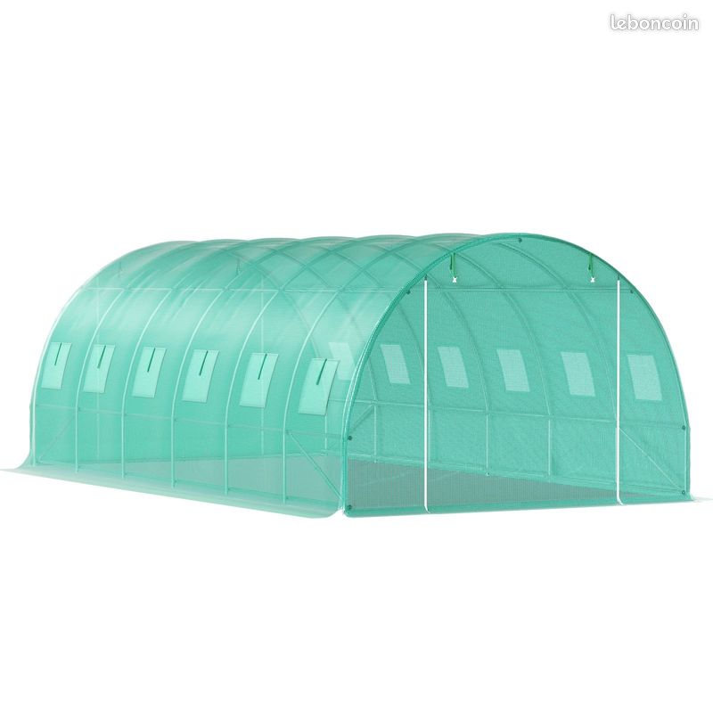 Serre jardin 18m² 6x3x2m VERTE Serre tunnel serre maraicher 18m² serre potager (image 3)
