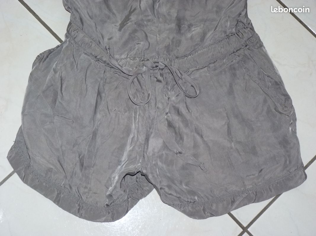 7 FOR ALL MANKIND Combishort gris S 36/38 Cupro (image 3)