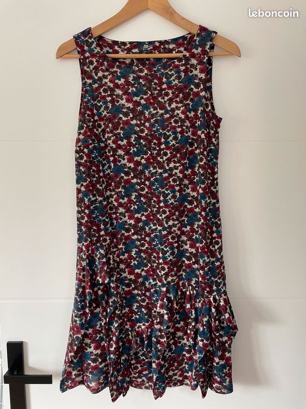 Robe à motif fleurs One step bordeaux et bleu (image 2)