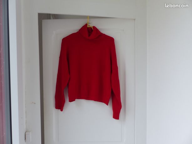 Pull Femme Col Roulé Chaud En Acrylique - Torsades Jaune Vif - Taille 1 - Zamba