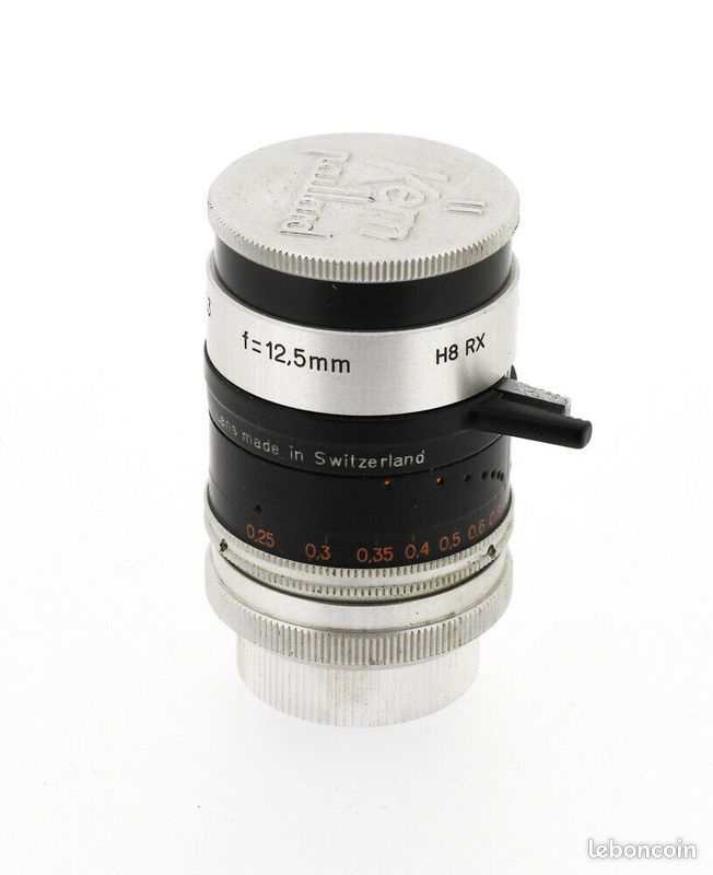Objectif Kern Paillard Switar H8 RX 12,5mm F/1.3 – Monture C, Bonne Optique, Occasion