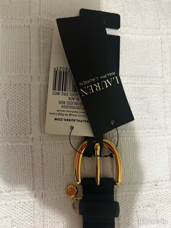 Ceinture Lauren Ralph Lauren cuir noir neuve étiquetée T.M (image 2)