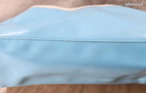 Sac A Main Blanc Claire Et Blanc 2 Poignée Vintage 2 pochettes Cuir ?? (image 12)