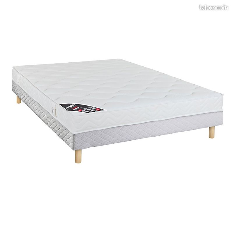 Lit Sommier tapissier lattes Priam DUNLOPILLO 140x190cm hauteur 35cm (image 2)