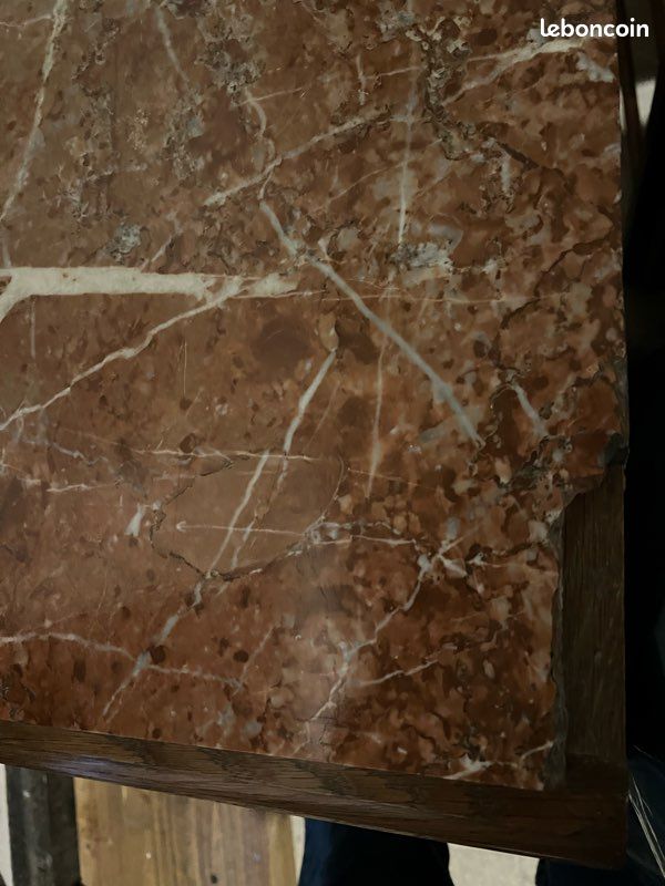 Table de chevet bois et marbre (image 4)